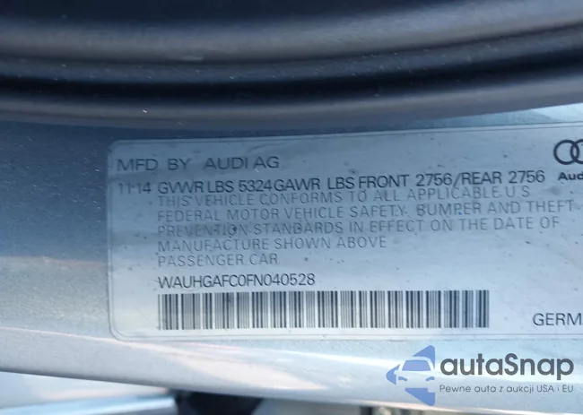 WAUHGAFC0FN040528: 43911392