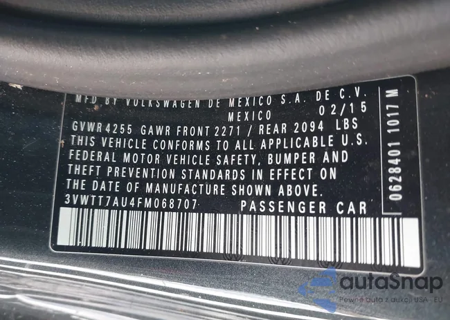 3VWTT7AU4FM068707: 43911409