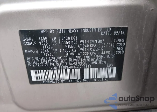 4S4BSAHC8G3299314: 43911417