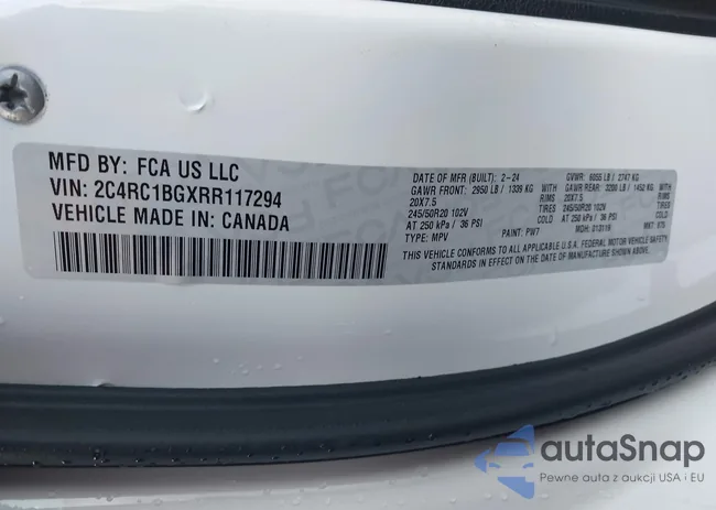 2C4RC1BGXRR117294: 43910461