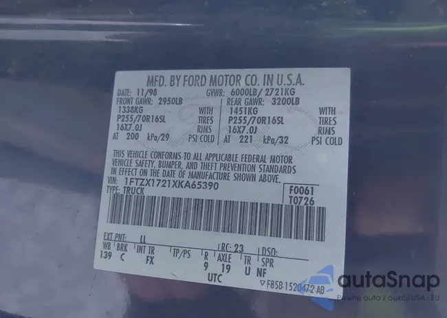 1FTZX1721XKA6539: 43910466