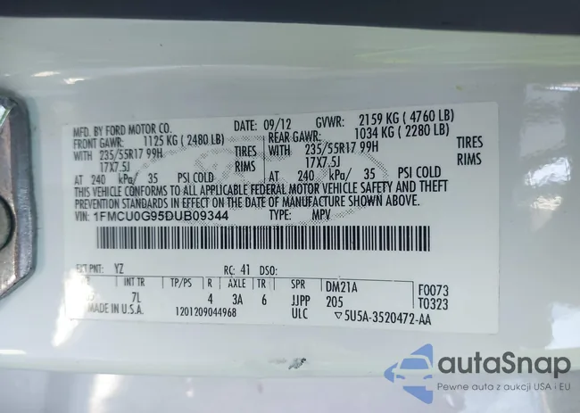 1FMCU0G95DUB09344: 43910535