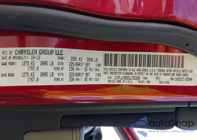 1C4PJLAB2EW155280: 43910669