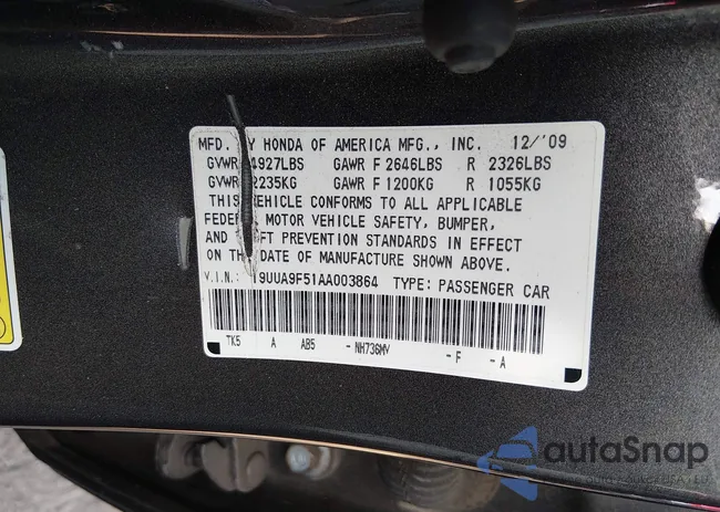 19UUA9F51AA003864: 43910799