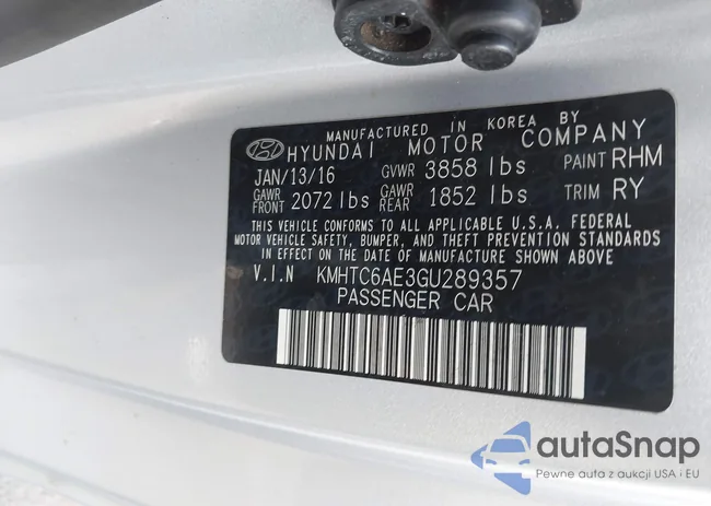 KMHTC6AE3GU289357: 43911895