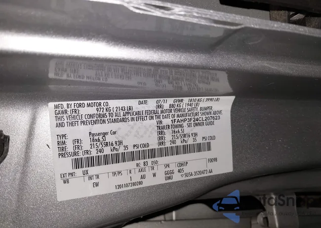 1FAHP3F24CL207623: 43911945