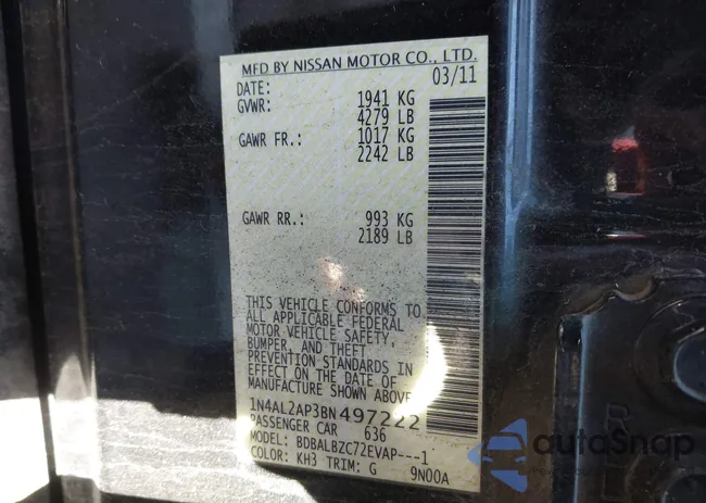 1N4AL2AP3BN497222: 43912018