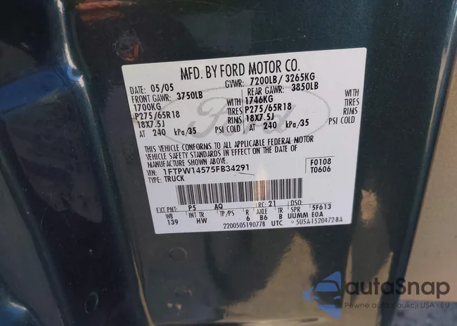 1FTPW14575FB34291: 43912021