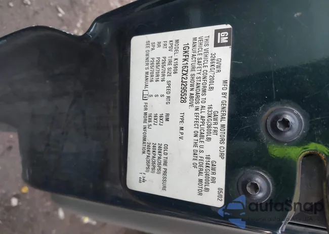 1GKFK16ZX2J295528: 43912194