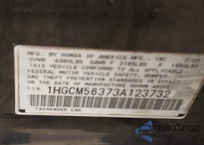 1HGCM56373A123732: 43912300