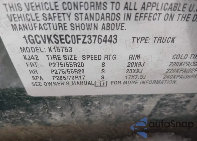 1GCVKSEC0FZ376443: 43912316