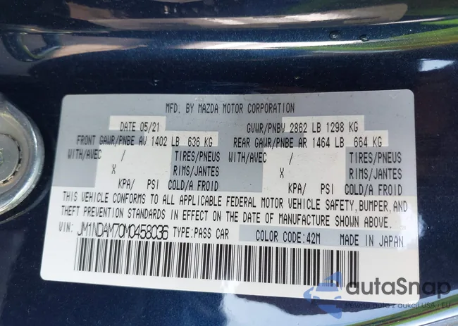 JM1NDAM70M0458036: 43911441