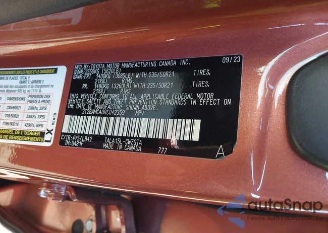 2T2BAMCA0RC042359: 43911495