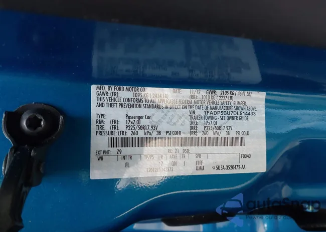 1FADP5BU7DL514433: 43911498