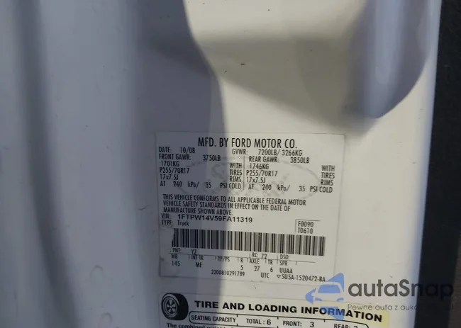 1FTPW14V59FA11319: 43911540