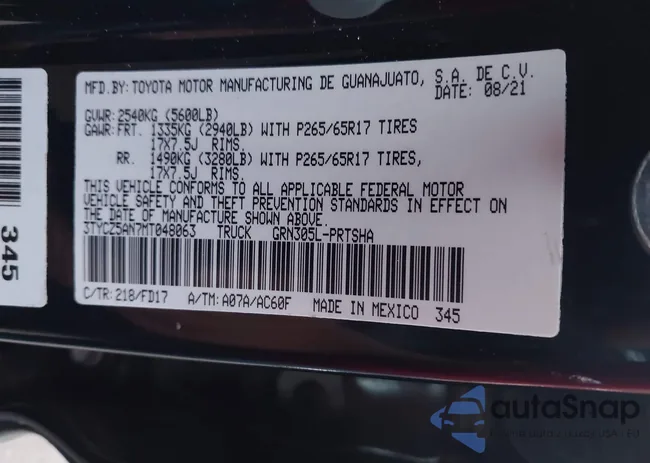 3TYCZ5AN7MT048063: 43911649