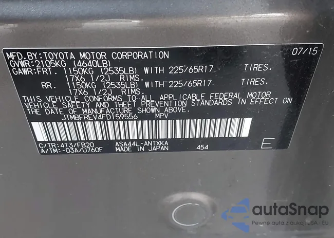 JTMBFREV4FD159556: 43911757