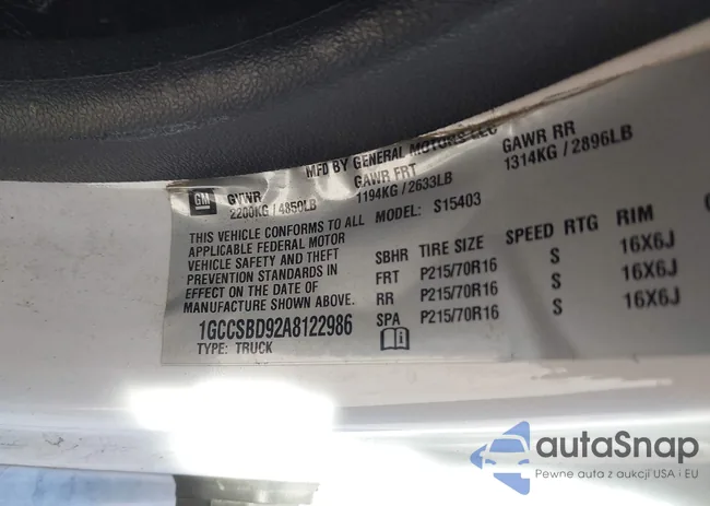 1GCCSBD92A8122986: 43912911