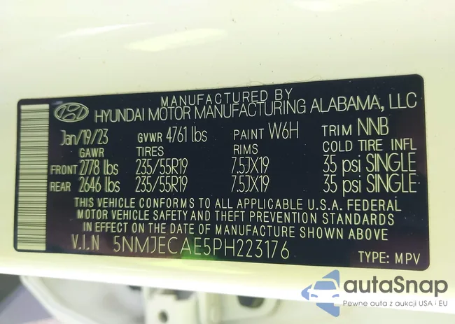 5NMJECAE5PH223176: 43913154