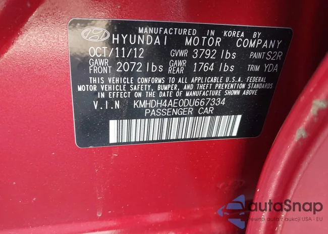 KMHDH4AE0DU667334: 43913243