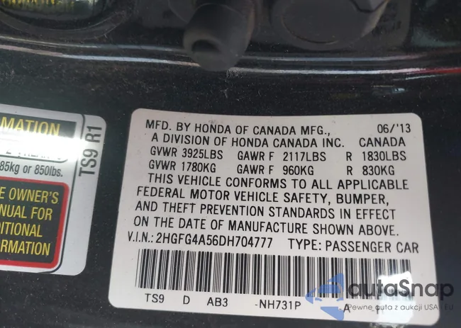 2HGFG4A56DH704777: 43913280