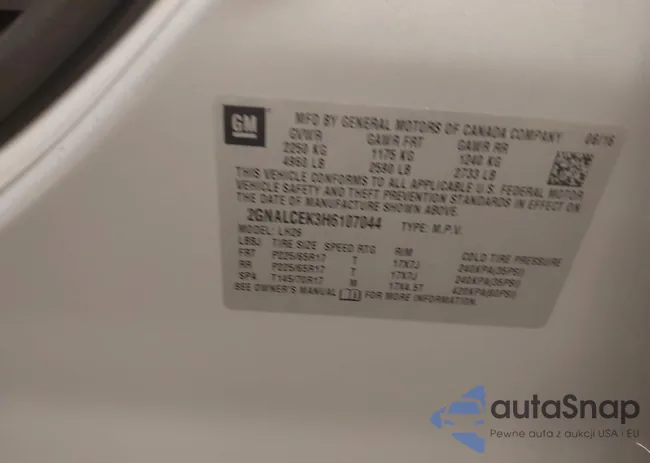 2GNALCEK3H6107044: 43913288