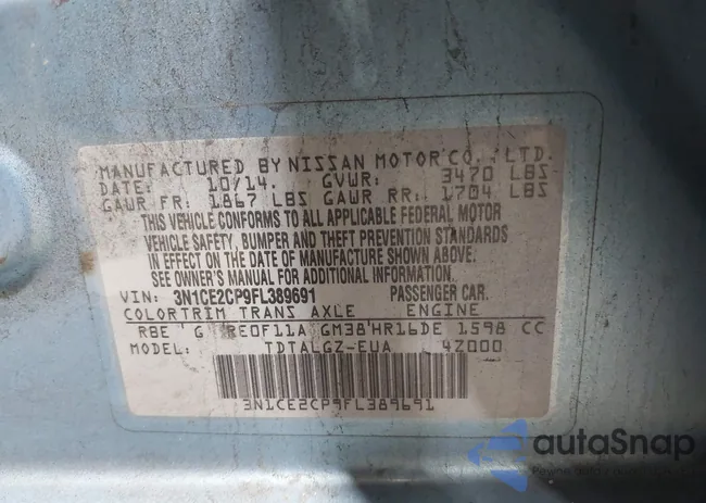 3N1CE2CP9FL389691: 43912519