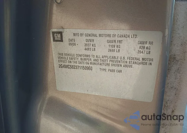 2G4WC582371150960: 43912608