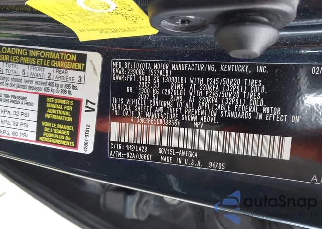 4T3BK3BB5DU088564: 43912627