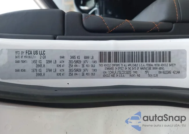 1C4RJFJT5LC313225: 43912683