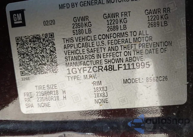 1GYFZCR48LF111995: 43912685