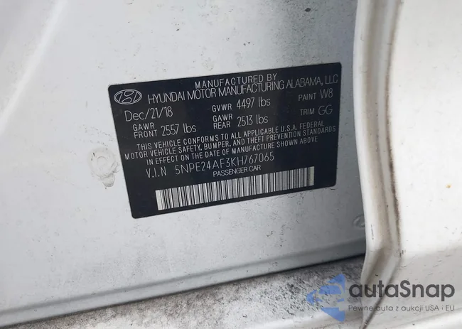 5NPE24AF3KH767065: 43912771