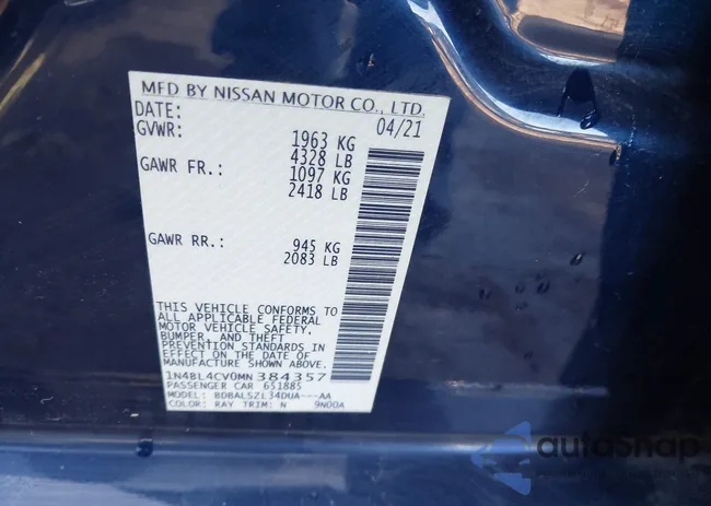 1N4BL4CV0MN384357: 43913794