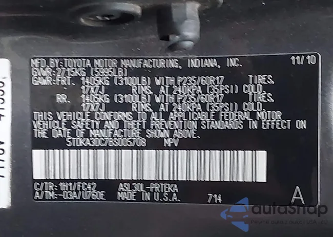 5TDKA3DC7BS005708: 43913965