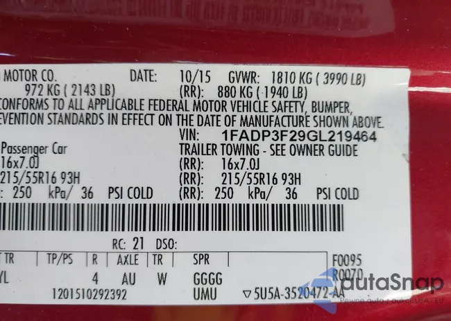 1FADP3F29GL219464: 43914061