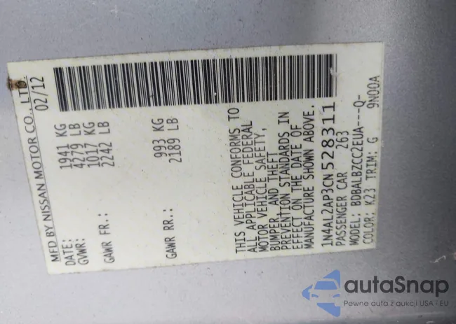 1N4AL2AP3CN528311: 43914132