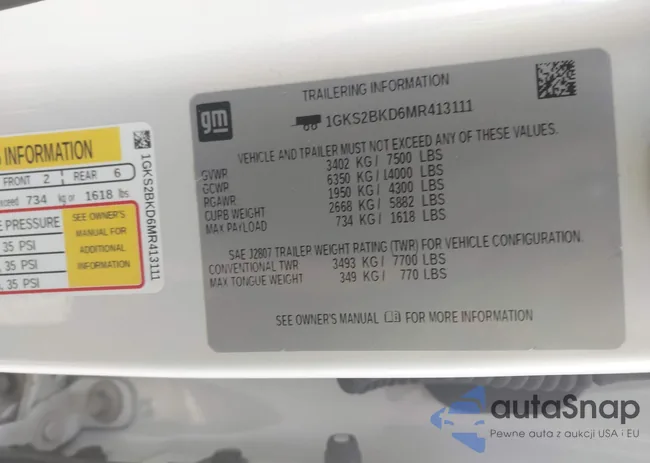 1GKS2BKD6MR413111: 43914158