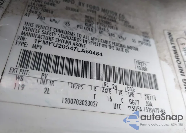 1FMFU20547LA60454: 43914218