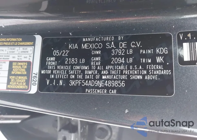 3KPF54AD9NE489856: 43913396