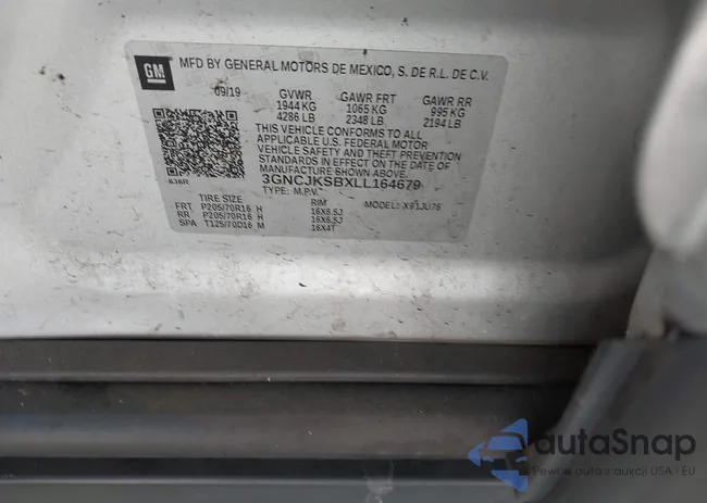 3GNCJKSBXLL164679: 43913483