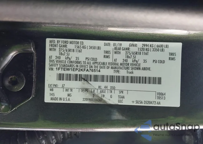 1FTEW1EP2KFA76514: 43913532