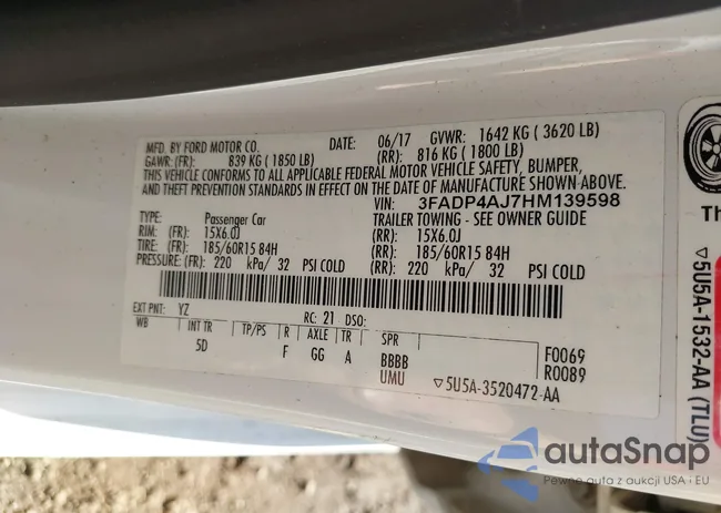 3FADP4AJ7HM139598: 43913539