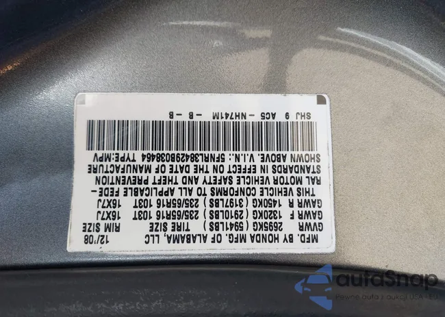 5FNRL38429B038464: 43913546