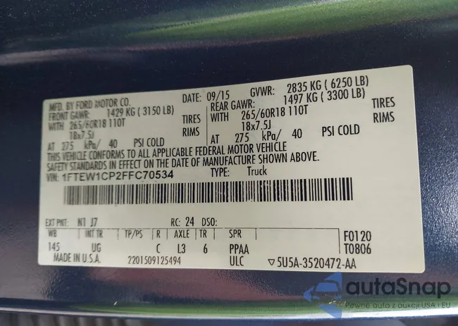 1FTEW1CP2FFC70534: 43913697