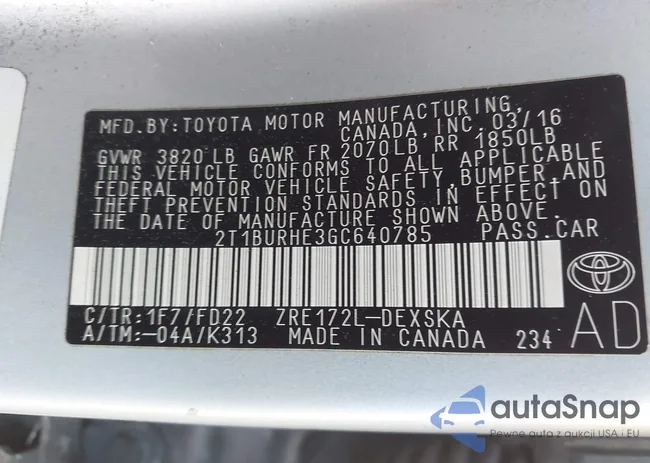 2T1BURHE3GC640785: 43914792