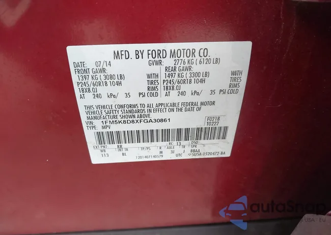 1FM5K8D8XFGA30861: 43915010