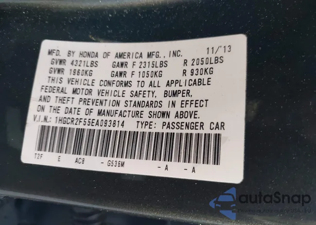 1HGCR2F55EA093814: 43915069