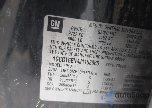 1GCGTEEN4J1163365: 43915137