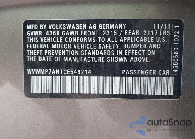 WVWMP7AN1CE549214: 43915178