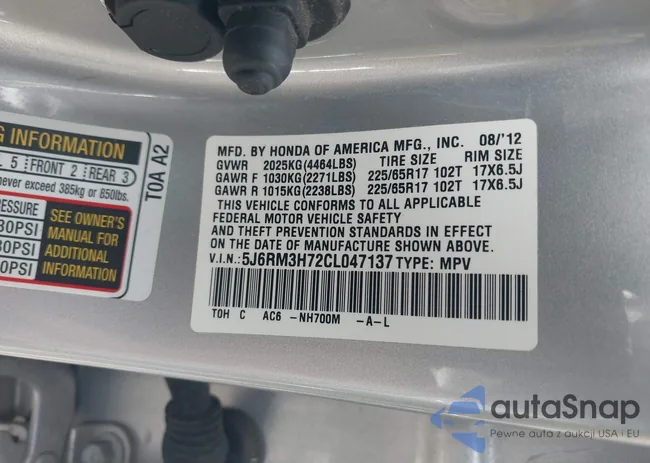 5J6RM3H72CL047137: 43915222